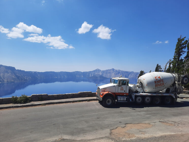 KRM ready-mix truck at Crater Lake.